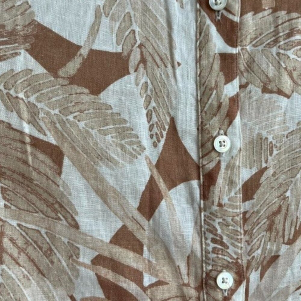 J.McLaughlin Floral Linen Button Front Blouse Top Women’s Size Large - Picture 4 of 5